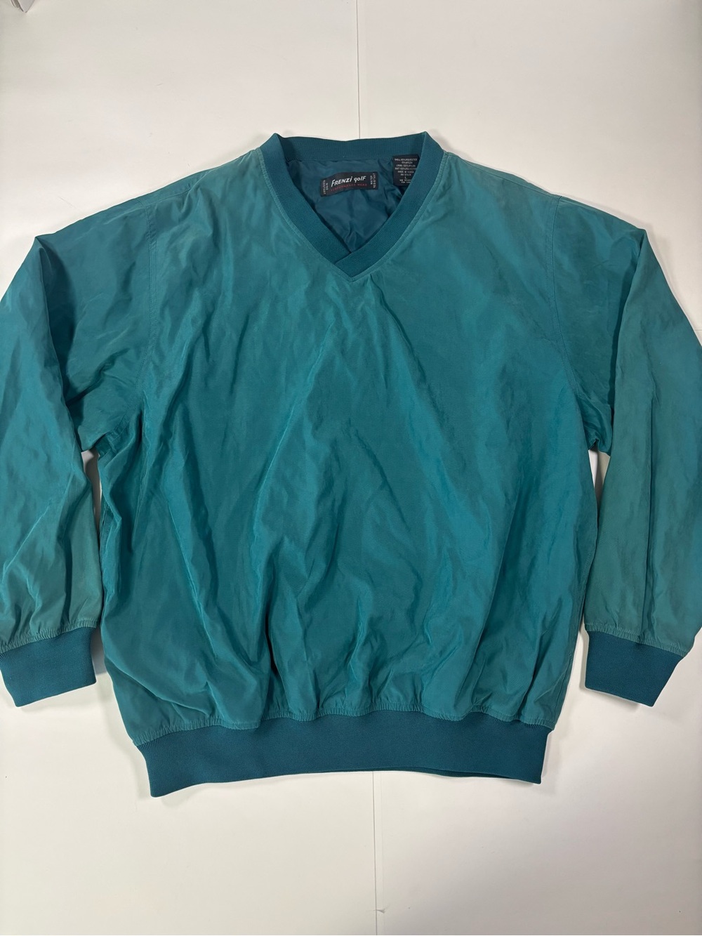 Frenzi golf Performance Wear Wind Breaker Pullover Dark Teal Longsleeve Large